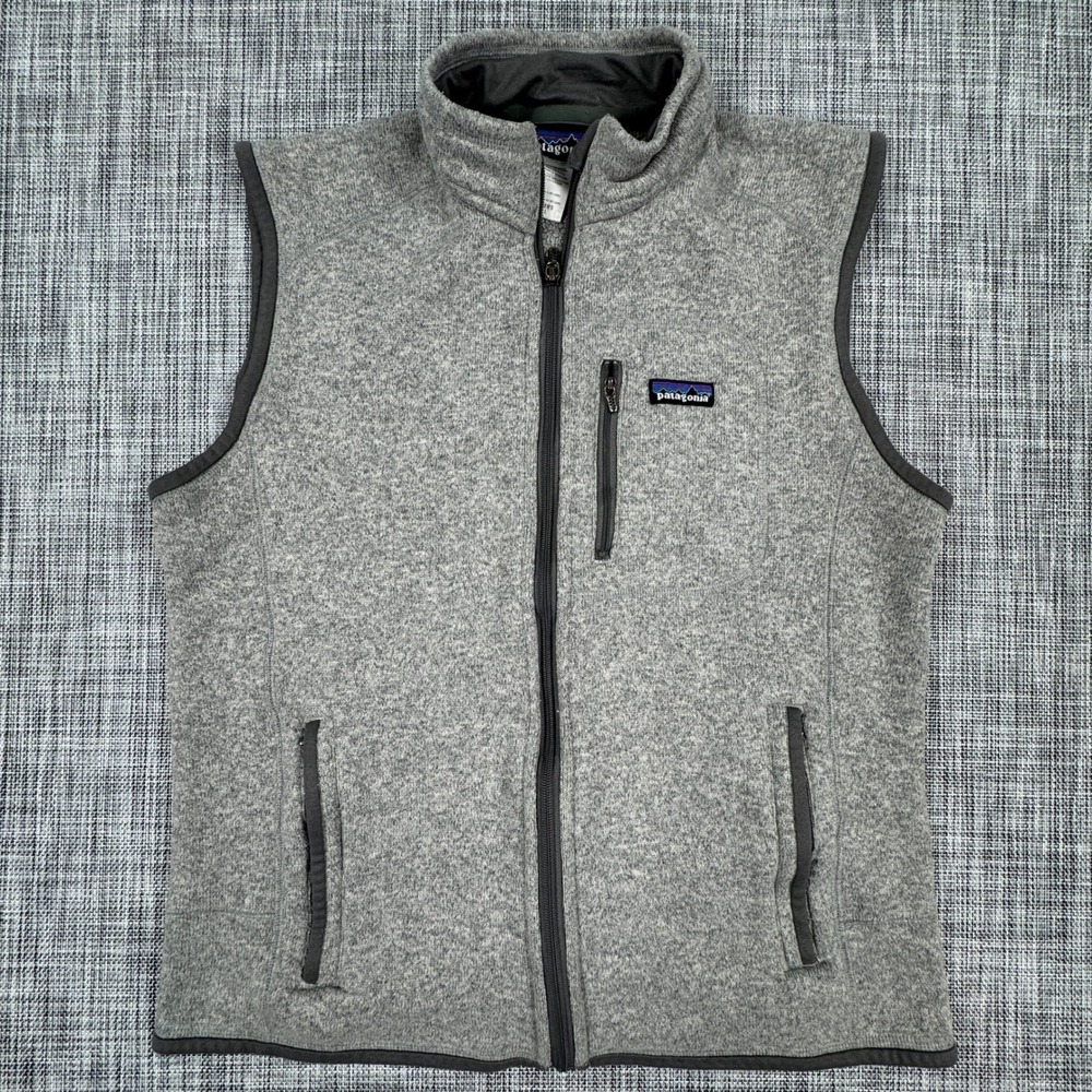 Patagonia Mens Better Sweater Vest Large Gray Full Zip Fleece Pockets Outdoor
